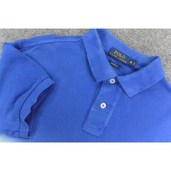 Polo Ralph Lauren Shirt Mens‎ Med Custom Fit Blue Green Pink Color Block - Picture 2 of 9